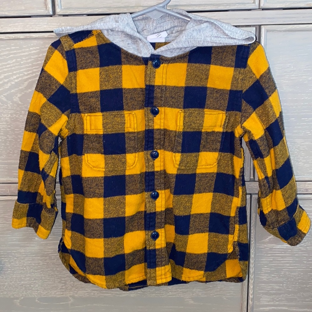Gap Toddler Button Down Flannel Hoodie Size 2T